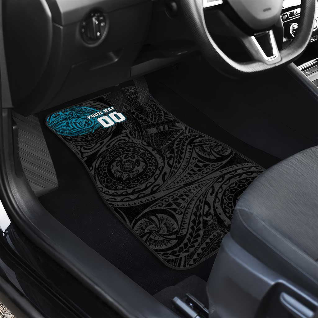 Personalized Port Adelaide Power Polynesian Car Mats Tribal Chest and Sleeve Tattoo Heritage Warrior