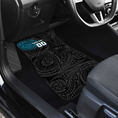 Personalized Port Adelaide Power Polynesian Car Mats Tribal Chest and Sleeve Tattoo Heritage Warrior