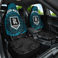 Personalized Port Adelaide Power Polynesian Car Seat Cover Tribal Chest and Sleeve Tattoo Heritage Warrior