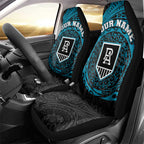 Personalized Port Adelaide Power Polynesian Car Seat Cover Tribal Chest and Sleeve Tattoo Heritage Warrior