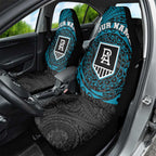 Personalized Port Adelaide Power Polynesian Car Seat Cover Tribal Chest and Sleeve Tattoo Heritage Warrior