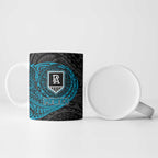 Personalized Port Adelaide Power Polynesian Ceramic Mug Tribal Chest and Sleeve Tattoo Heritage Warrior