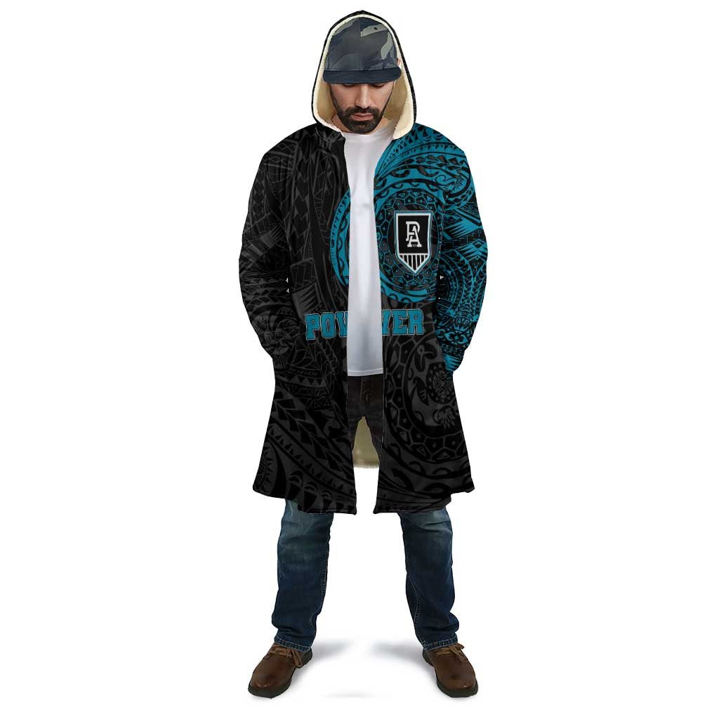 Personalized Port Adelaide Power Polynesian Cloak Tribal Chest and Sleeve Tattoo Heritage Warrior