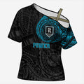 Personalized Port Adelaide Power Polynesian Cross Shoulder Shirt Tribal Chest and Sleeve Tattoo Heritage Warrior