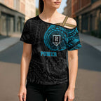 Personalized Port Adelaide Power Polynesian Cross Shoulder Shirt Tribal Chest and Sleeve Tattoo Heritage Warrior