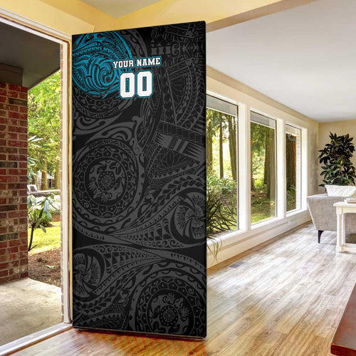 Personalized Port Adelaide Power Polynesian Door Cover Tribal Chest and Sleeve Tattoo Heritage Warrior