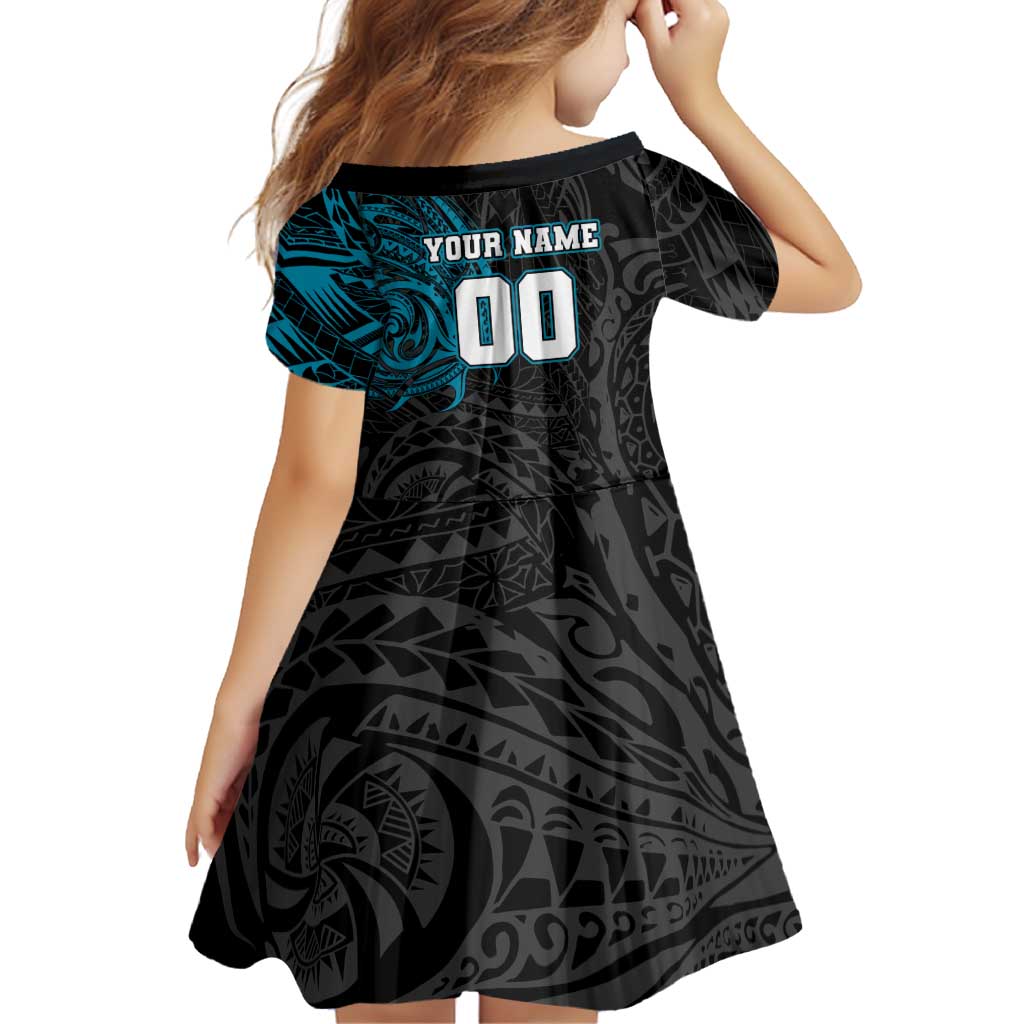 Personalized Port Adelaide Power Polynesian Family Matching Mermaid Dress and Hawaiian Shirt Tribal Chest and Sleeve Tattoo Heritage Warrior