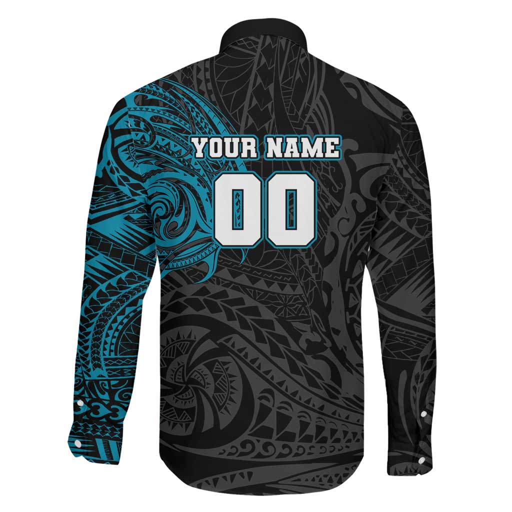 Personalized Port Adelaide Power Polynesian Family Matching Mermaid Dress and Hawaiian Shirt Tribal Chest and Sleeve Tattoo Heritage Warrior