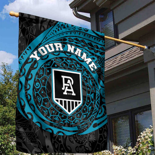 Personalized Port Adelaide Power Polynesian Garden Flag Tribal Chest and Sleeve Tattoo Heritage Warrior