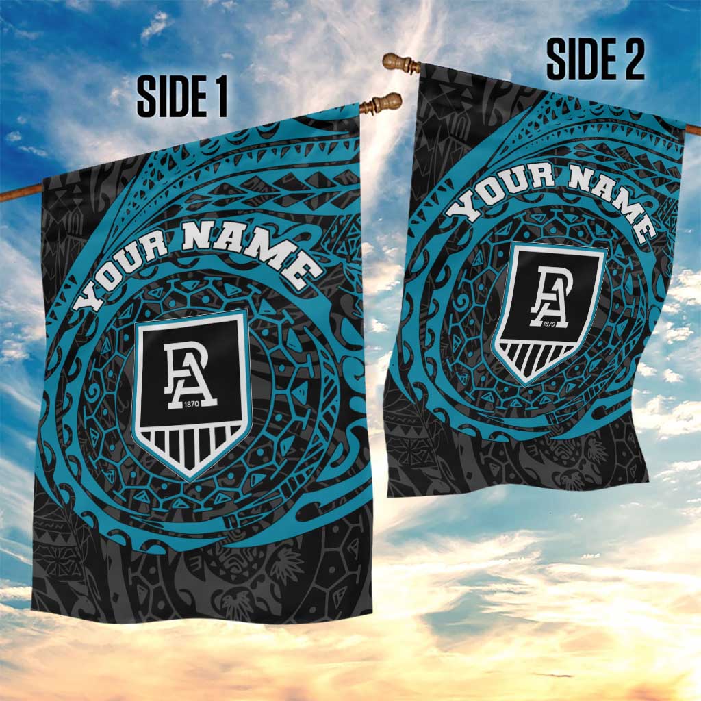 Personalized Port Adelaide Power Polynesian Garden Flag Tribal Chest and Sleeve Tattoo Heritage Warrior