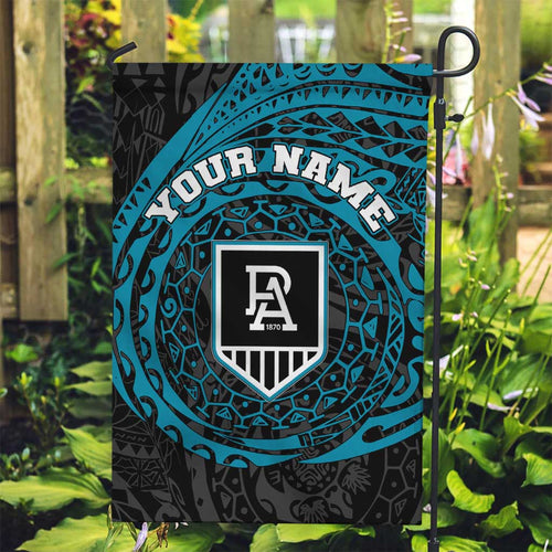 Personalized Port Adelaide Power Polynesian Garden Flag Tribal Chest and Sleeve Tattoo Heritage Warrior