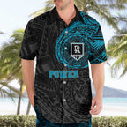 Personalized Port Adelaide Power Polynesian Hawaiian Shirt Tribal Chest and Sleeve Tattoo Heritage Warrior