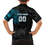 Personalized Port Adelaide Power Polynesian Hawaiian Shirt Tribal Chest and Sleeve Tattoo Heritage Warrior