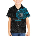 Personalized Port Adelaide Power Polynesian Kid Hawaiian Shirt Tribal Chest and Sleeve Tattoo Heritage Warrior