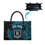 Personalized Port Adelaide Power Polynesian Leather Bag Tribal Chest and Sleeve Tattoo Heritage Warrior