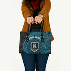 Personalized Port Adelaide Power Polynesian Leather Bag Tribal Chest and Sleeve Tattoo Heritage Warrior