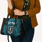 Personalized Port Adelaide Power Polynesian Leather Bag Tribal Chest and Sleeve Tattoo Heritage Warrior