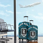 Personalized Port Adelaide Power Polynesian Luggage Cover Tribal Chest and Sleeve Tattoo Heritage Warrior