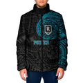Personalized Port Adelaide Power Polynesian Padded Jacket Tribal Chest and Sleeve Tattoo Heritage Warrior