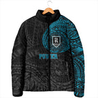 Personalized Port Adelaide Power Polynesian Padded Jacket Tribal Chest and Sleeve Tattoo Heritage Warrior