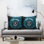 Personalized Port Adelaide Power Polynesian Pillow Cover Tribal Chest and Sleeve Tattoo Heritage Warrior
