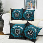 Personalized Port Adelaide Power Polynesian Pillow Cover Tribal Chest and Sleeve Tattoo Heritage Warrior