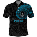 Personalized Port Adelaide Power Polynesian Polo Shirt Tribal Chest and Sleeve Tattoo Heritage Warrior