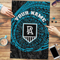 Personalized Port Adelaide Power Polynesian Puzzle Tribal Chest and Sleeve Tattoo Heritage Warrior