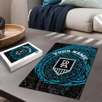 Personalized Port Adelaide Power Polynesian Puzzle Tribal Chest and Sleeve Tattoo Heritage Warrior