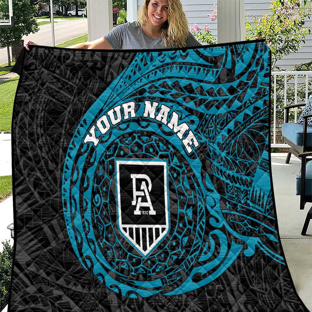 Personalized Port Adelaide Power Polynesian Quilt Tribal Chest and Sleeve Tattoo Heritage Warrior