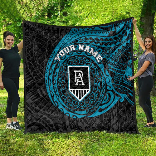 Personalized Port Adelaide Power Polynesian Quilt Tribal Chest and Sleeve Tattoo Heritage Warrior