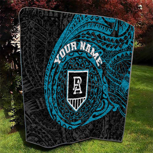 Personalized Port Adelaide Power Polynesian Quilt Tribal Chest and Sleeve Tattoo Heritage Warrior