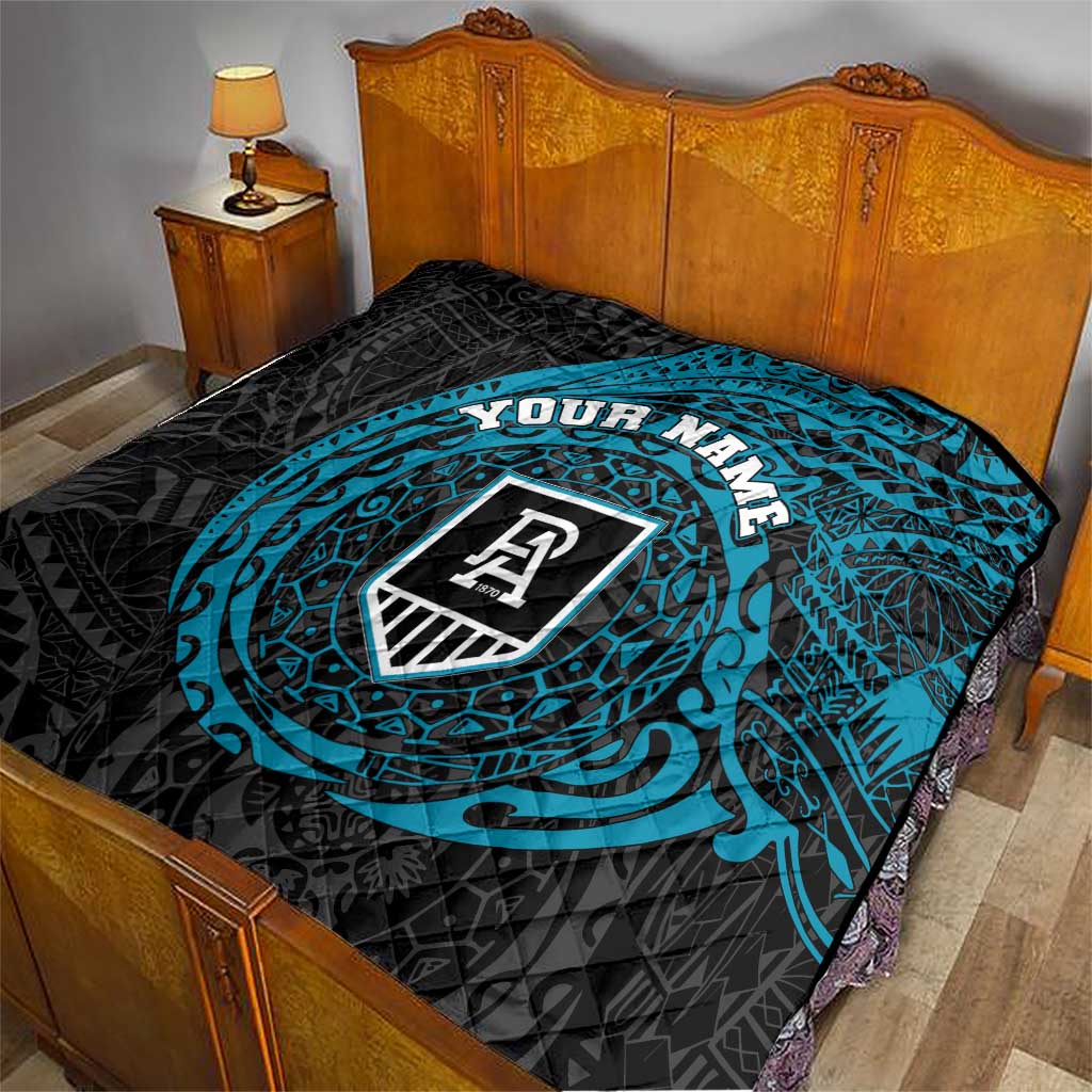 Personalized Port Adelaide Power Polynesian Quilt Tribal Chest and Sleeve Tattoo Heritage Warrior