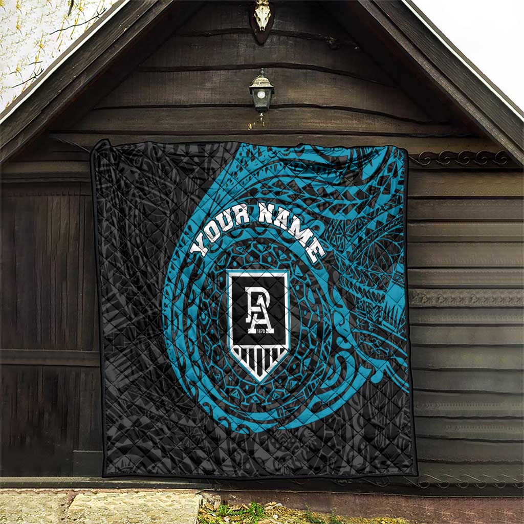 Personalized Port Adelaide Power Polynesian Quilt Tribal Chest and Sleeve Tattoo Heritage Warrior