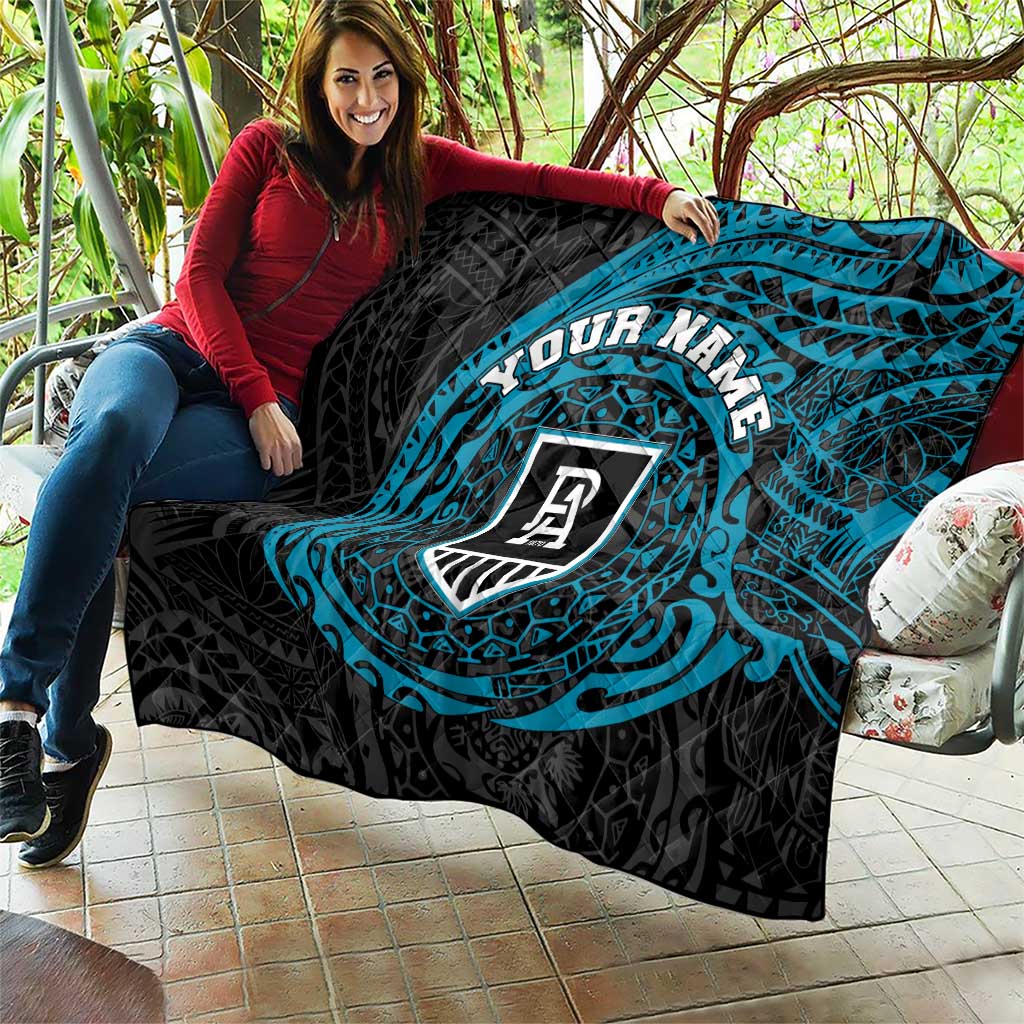 Personalized Port Adelaide Power Polynesian Quilt Tribal Chest and Sleeve Tattoo Heritage Warrior