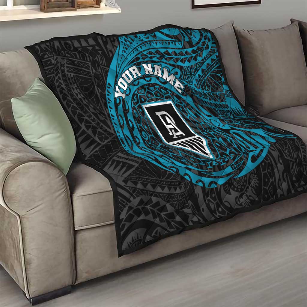Personalized Port Adelaide Power Polynesian Quilt Tribal Chest and Sleeve Tattoo Heritage Warrior