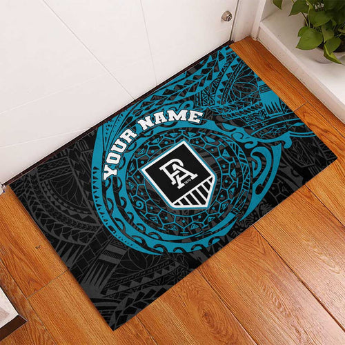 Personalized Port Adelaide Power Polynesian Rubber Doormat Tribal Chest and Sleeve Tattoo Heritage Warrior