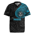 Personalized Port Adelaide Power Polynesian Rugby Jersey Tribal Chest and Sleeve Tattoo Heritage Warrior