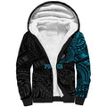 Personalized Port Adelaide Power Polynesian Sherpa Hoodie Tribal Chest and Sleeve Tattoo Heritage Warrior