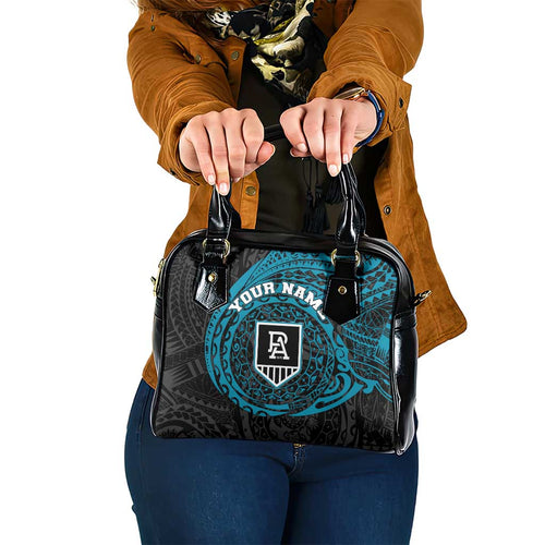 Personalized Port Adelaide Power Polynesian Shoulder Handbag Tribal Chest and Sleeve Tattoo Heritage Warrior