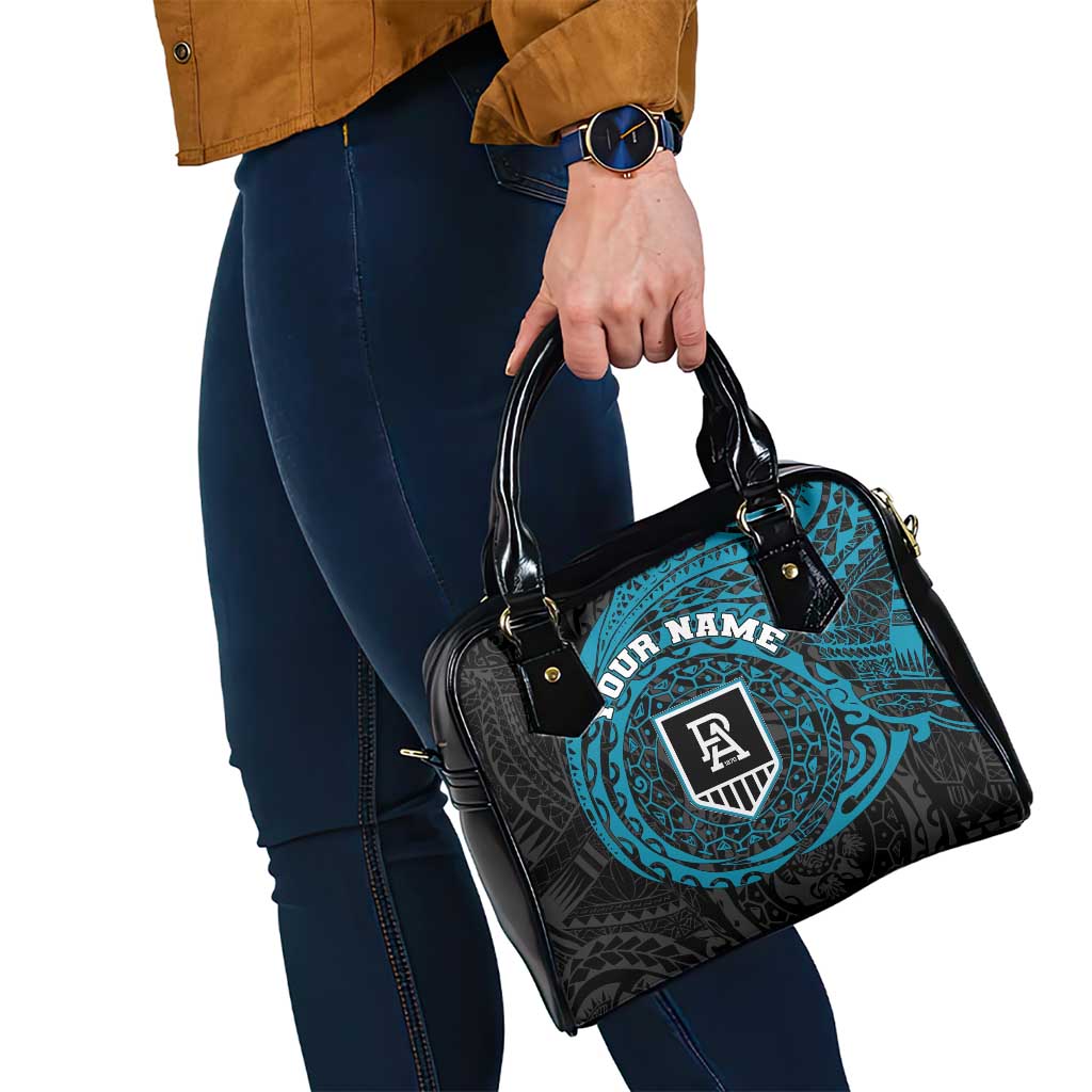 Personalized Port Adelaide Power Polynesian Shoulder Handbag Tribal Chest and Sleeve Tattoo Heritage Warrior