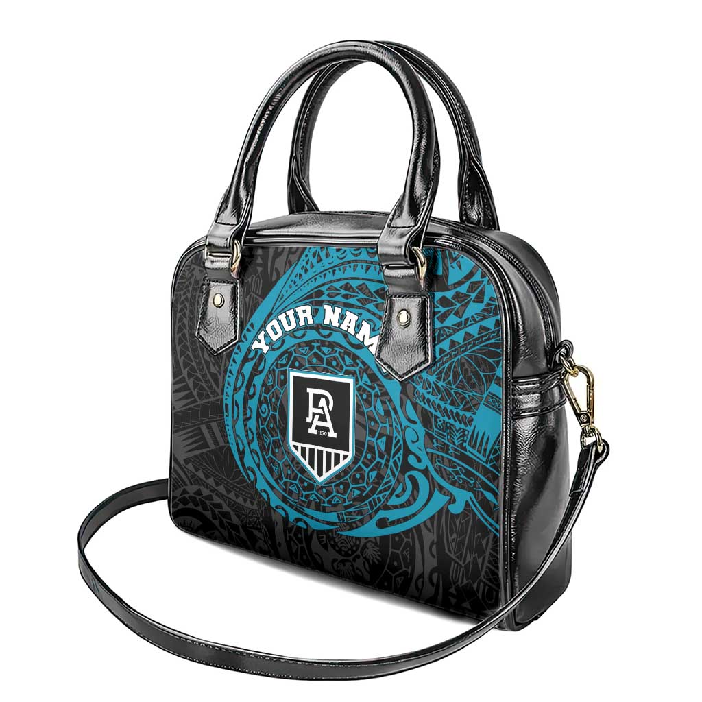Personalized Port Adelaide Power Polynesian Shoulder Handbag Tribal Chest and Sleeve Tattoo Heritage Warrior