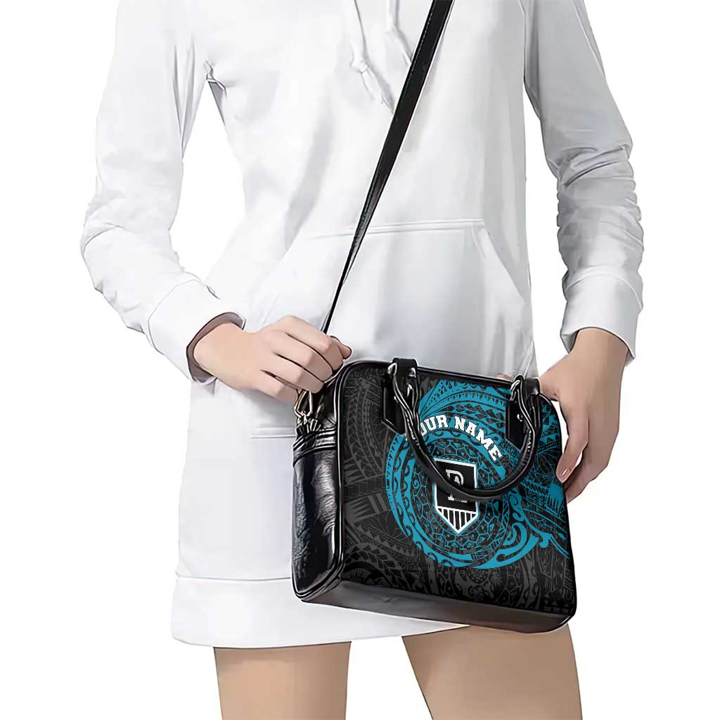 Personalized Port Adelaide Power Polynesian Shoulder Handbag Tribal Chest and Sleeve Tattoo Heritage Warrior