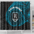 Personalized Port Adelaide Power Polynesian Shower Curtain Tribal Chest and Sleeve Tattoo Heritage Warrior