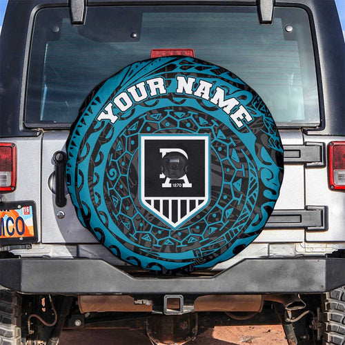 Personalized Port Adelaide Power Polynesian Spare Tire Cover Tribal Chest and Sleeve Tattoo Heritage Warrior