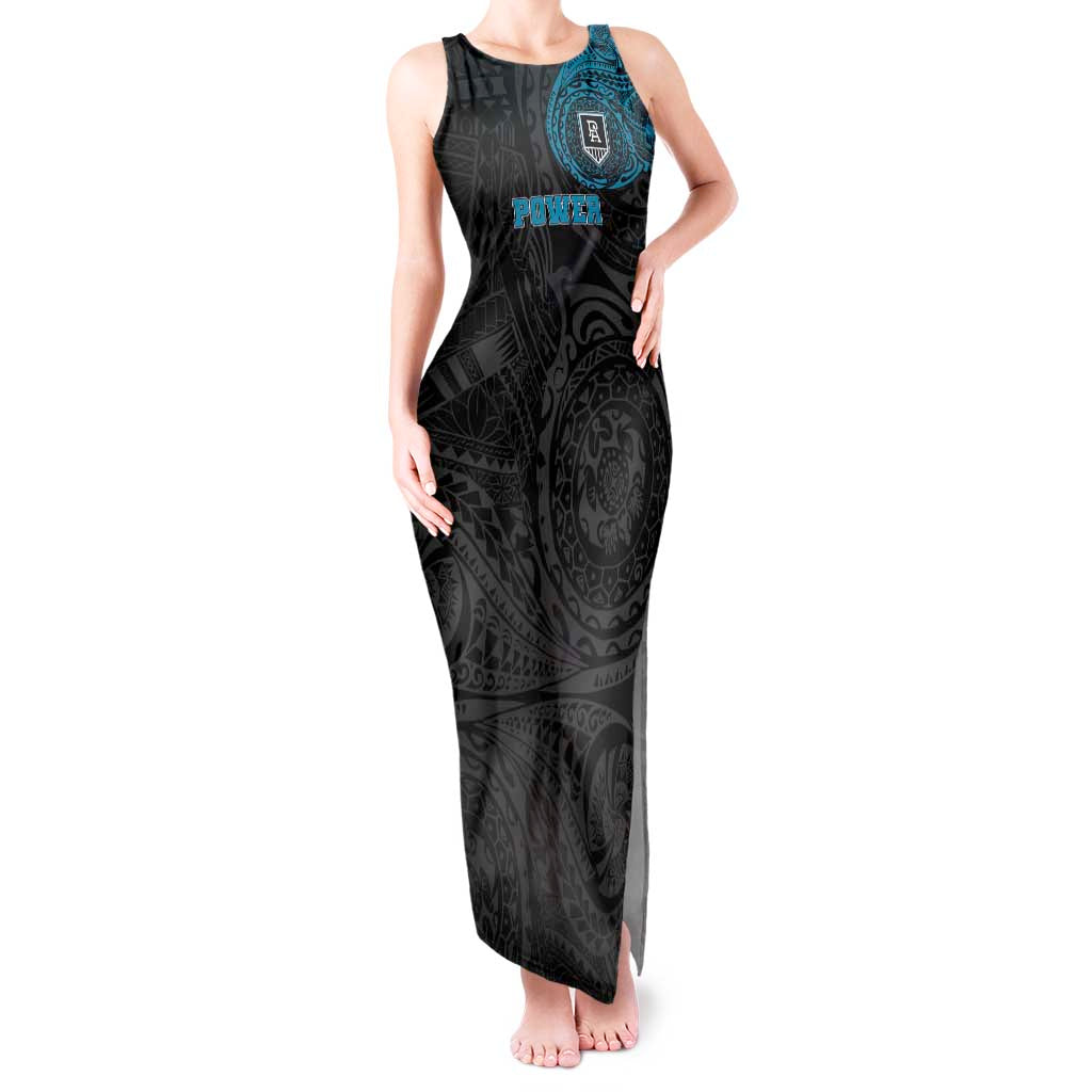 Personalized Port Adelaide Power Polynesian Tank Maxi Dress Tribal Chest and Sleeve Tattoo Heritage Warrior