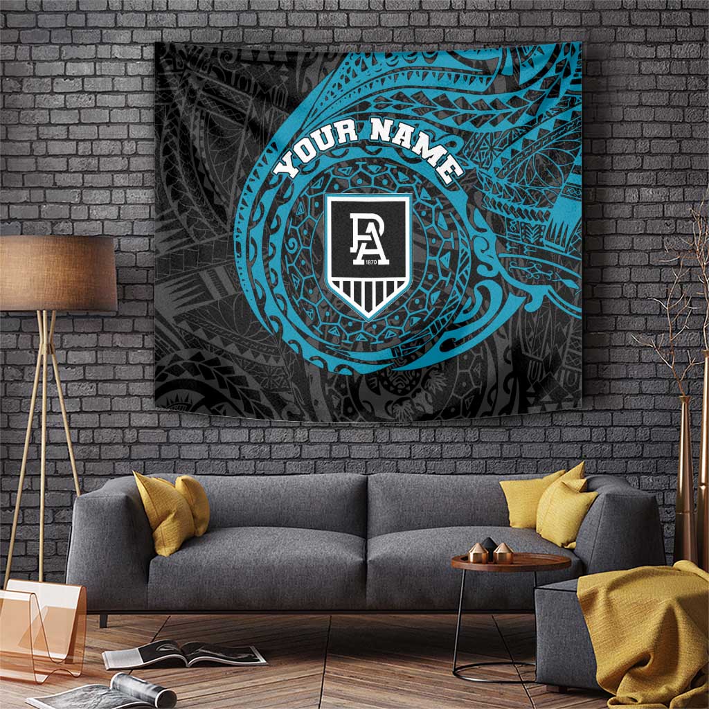 Personalized Port Adelaide Power Polynesian Tapestry Tribal Chest and Sleeve Tattoo Heritage Warrior