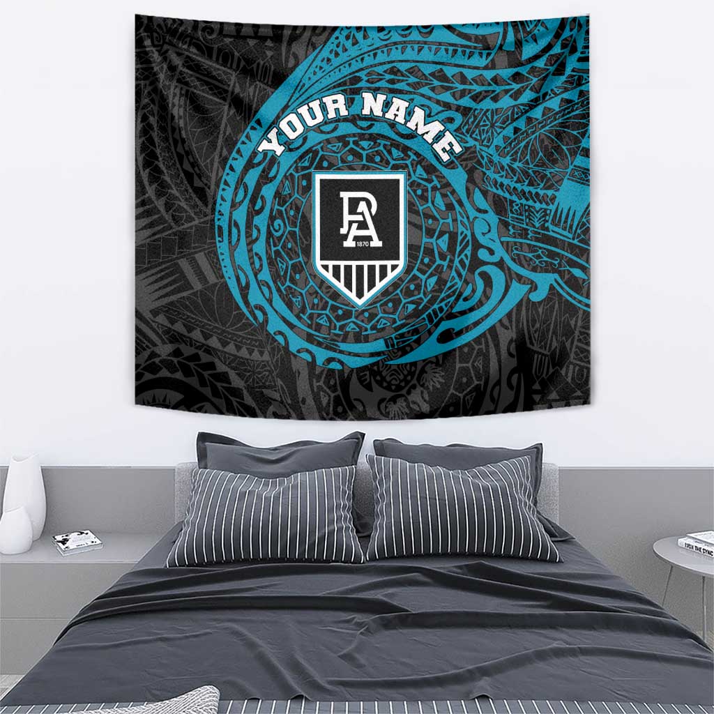 Personalized Port Adelaide Power Polynesian Tapestry Tribal Chest and Sleeve Tattoo Heritage Warrior
