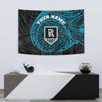 Personalized Port Adelaide Power Polynesian Tapestry Tribal Chest and Sleeve Tattoo Heritage Warrior
