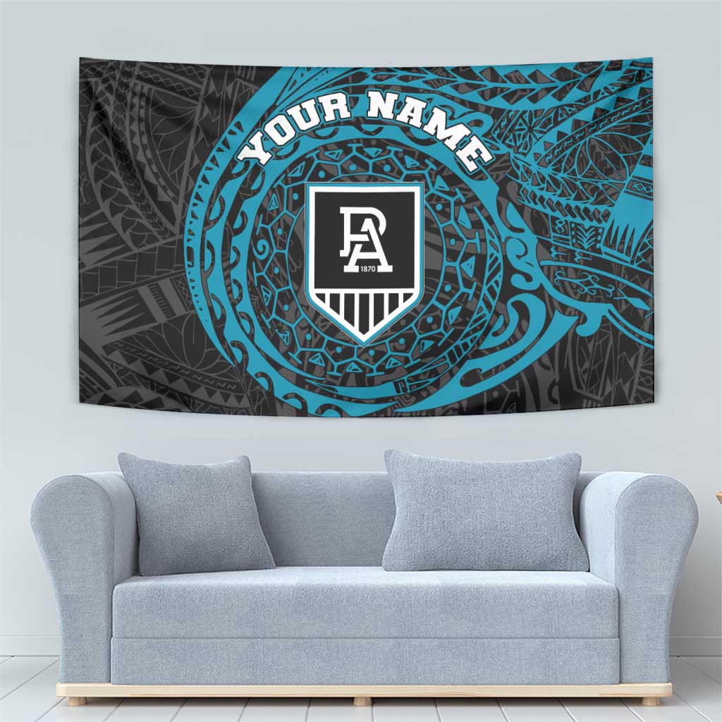 Personalized Port Adelaide Power Polynesian Tapestry Tribal Chest and Sleeve Tattoo Heritage Warrior